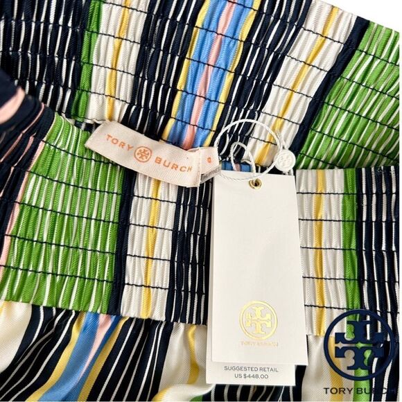 TORY BURCH **NWT** Field Day Stripe Silk Pants - Picture 13 of 14